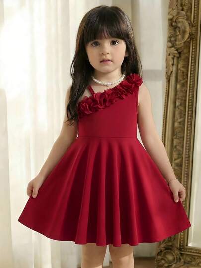 SHEIN Vestido de tirantes finos con estampado floral elegante para bebé niña