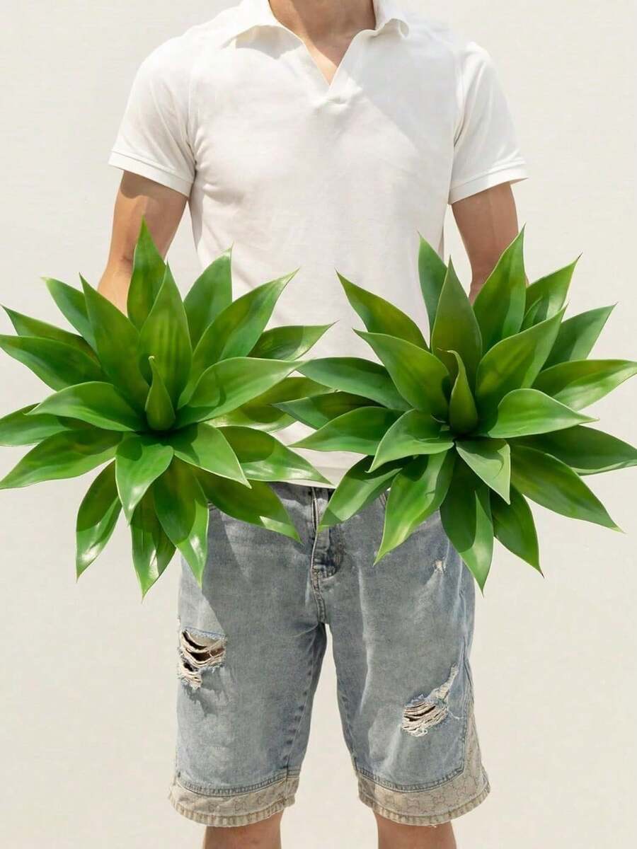 大型抗紫外线仿真龙舌兰植物,适合室内外装饰,假龙舌兰植物,人造植物 - 彩色 - 查看 1
