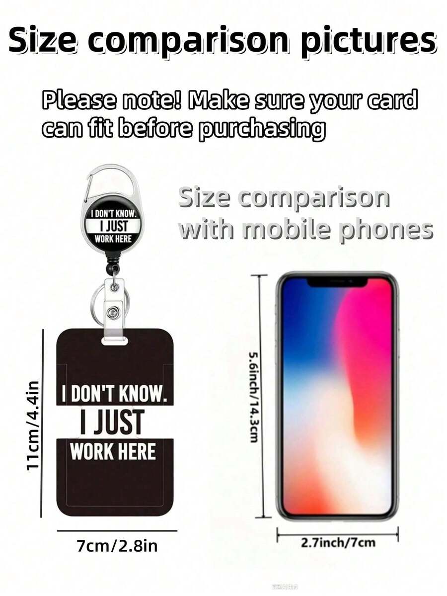 1 pieza Funda para tarjeta de identificación con carrete retráctil y hebilla de fácil extracción, portabadge con llavero para el trabajo - Multicolor - Ver 1