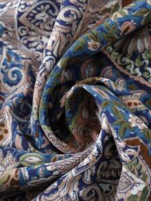 Linhara 大码女士腰果花双层荷叶袖衬衫 波西米亚风衬衫 女士精品上衣 波西米亚风上衣 女士夏季上衣 女士休闲衬衫 - 彩色 - 查看 3