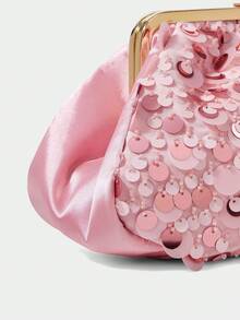 SHECARRY Ví cầm tay nữ, màu hồng đính sequin, thời trang, thanh lịch, đơn giản, cá tính, đa năng, cổ điển, thích hợp cho hẹn hò, hàng ngày, mua sắm, tiệc trà chiều, tiệc cocktail, tiệc tùng, dạ hội, câu lạc bộ, sinh nhật, buổi tối, hẹn hò đêm, tiệc chiêu đãi - Màu Hồng baby - Xem 6