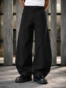 PAVTROS Men's Casual Versatile Cool Curved Knife Pants, Comfortable & Versatile - Black - View 7