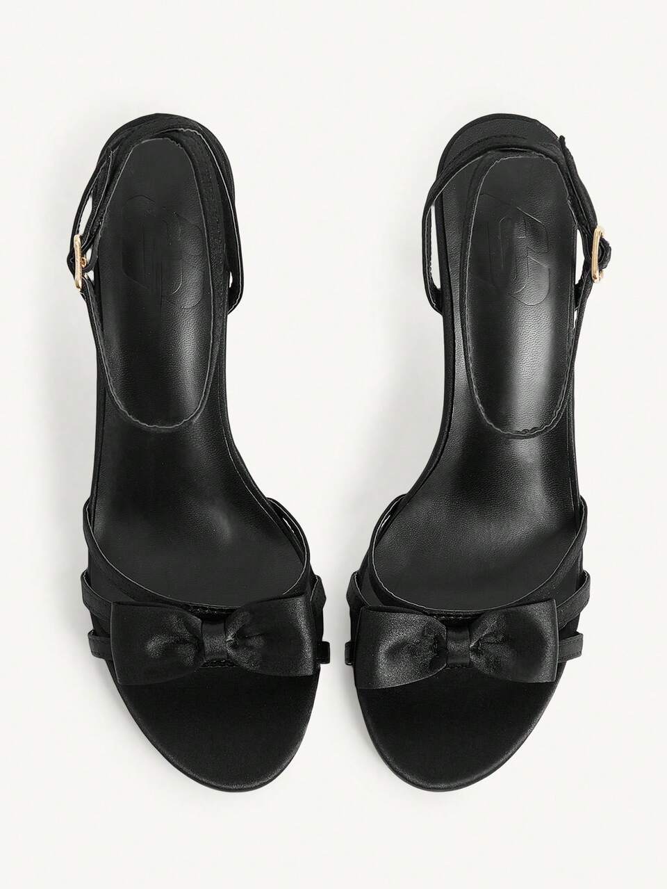 CUCCOO CHICEST Women Shoes Black Satin Satin High-End Bow Design Fashion Elegant Temperament Banquet Round Toe Ankle Strap High-Heeled Sandals Summer Shoes