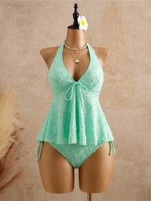 Bellisia Áo bikini hai dây chấm bi chất liệu mềm mại, thoải mái cho nữ, thích hợp cho kỳ nghỉ. - Màu xanh Bạc hà - Xem 4