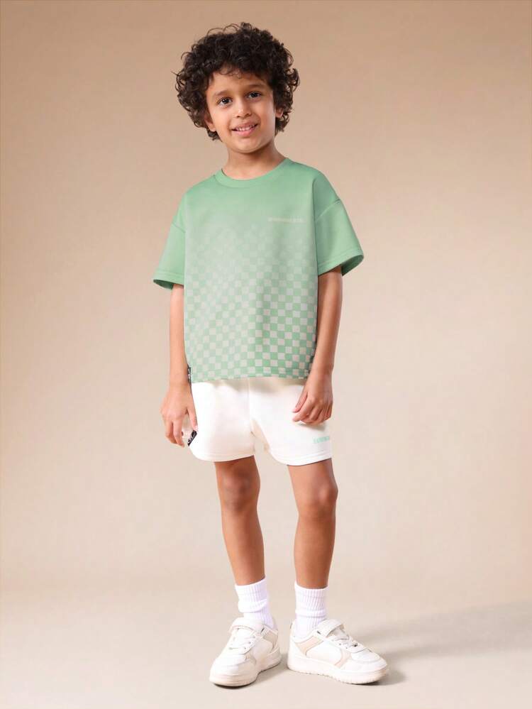 Checkered T-Shirt And Shorts Set