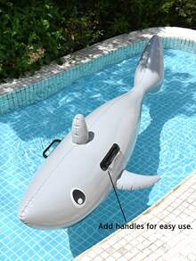 充气水上玩具 | 充气黑鲸漂浮垫 | 夏季泳池和海滩派对的完美之选 | 理想的夏季礼物 | 泳池充气筏和躺椅 | 让您的假期充满乐趣和放松 - 灰色 - 查看 5