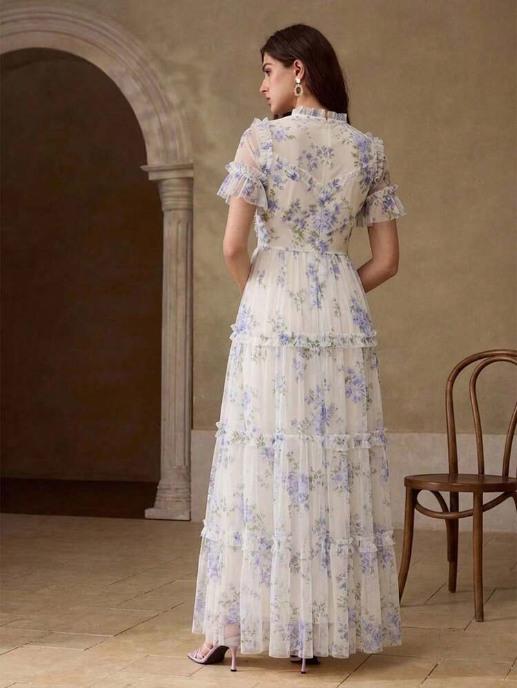 WOMEN'S ELEGANT FLORAL LONG DRESS