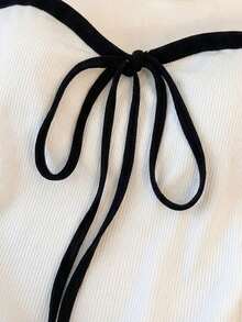 Franclia Áo ống hở lưng thanh lịch, gợi cảm dành cho nữ, màu trắng trơn, chất liệu vải dệt kim gân, ôm sát, đa năng, thích hợp mặc hàng ngày, đi nghỉ hè. - trắng - Xem 5