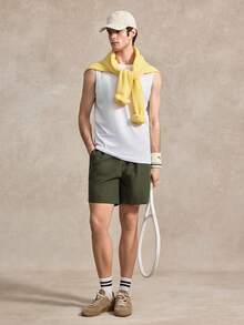 Courvante Loose Fit Men's Slant Pockets Drawstring Waist Casual Shorts - Army Green - View 4