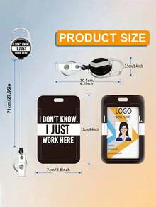 1 pieza Funda para tarjeta de identificación con carrete retráctil y hebilla de fácil extracción, portabadge con llavero para el trabajo - Multicolor - Ver 4