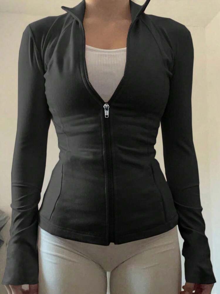 Tall Women's Elongated Open Front Fitted Casual Jacket