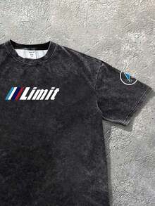 青少年男童新款休闲简约扎染Y2K复古美式汽车图案超大后背印花运动宽松舒适时尚简约圆领短袖T恤 - 彩色 - 查看 3