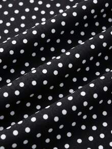 SHEIN 少女黑色连体挂脖褶皱泳衣，简约修身泳装 - 彩色 - 查看 7