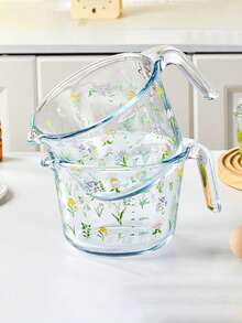 Cirelle 1 pieza Taza de medición de vidrio con escala, resistente a altas temperaturas, para cocina y hogar, tazón especial para huevos, taza de filtro de gran capacidad - Multicolor - Ver 5