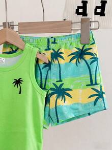 LMoss Kids Bộ 2 món áo ba lỗ cổ tròn và quần short dệt kim cho bé trai - Nhiều màu - Xem 7