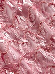 Elamini Sexy Crop Top With Plunging V-Neck And Backless Design, Paired With Bodycon Mini Skirt, Suitable For Spring/Summer - Pink - View 5