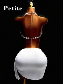 SHEIN PETITE 女士吊带背心，女士性感吊带衫，女士钻石吊带吊带衫，女士沙滩度假吊带衫 - 銀色 - 查看 2
