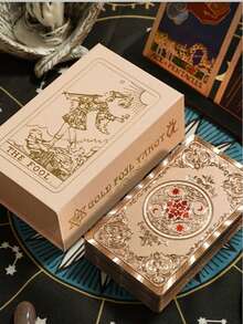 1PC Gold Foil Tarot Cards, Tarot Cards, English Instruction Manual, Color-Printed Tarot Cards, Waterproof PVC Plastic Tarot Cards, Oracle Cards, Party Board Game Cards, Game Entertainment Fortune-Telling Cards, Collectible Gifts - Multicolor - View 5