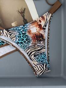 Swim Vcay Bộ bikini 3 mảnh in họa tiết gợi cảm thời trang dành cho nữ, kiểu dáng hở lưng buộc dây, có đệm mút, đồ bơi đi biển mới cho mùa xuân/hè. - Nhiều màu - Xem 12