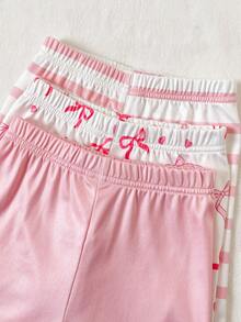 Conjunto de pijama de 2 piezas con estampado floral morado y estampado de helado, de manga corta y pantalón corto para niña - Multicolor - Ver 5