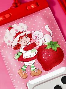 Strawberry Shortcake X SHEIN 1款卡通图案印花防水触屏透明水上运动手机包，适用于漂流、沙滩、游泳、划船、皮划艇、徒步旅行，保护手机、相机、现金、护照、文件免受水、沙子、雪、灰尘的侵害。草莓、甜美、田园风情。 - 粉色 - 查看 6