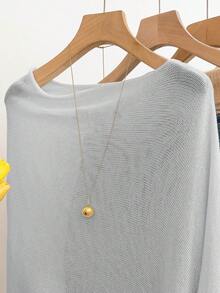 GlowEve Poncho ample décontracté de style vacances pour femmes, printemps/été - Gris pâle - Voir 5