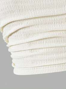 Sparklyn 两件套青少年春夏度假新款蓝色褶皱吊带背心和蓝色印花迷你裙套装 - 彩色 - 查看 3