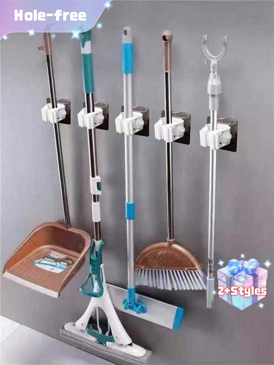 3 hoặc 5 kẹp lau nhà không cần đục lỗ, thích hợp cho chổi lau nhà, chổi quét, khăn tắm, miếng bọt biển tắm, cần gạt nước kính chắn gió, v.v. - Nhiều màu - Xem 1