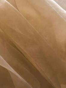 1 Roll Champagne-Colored Organza Fabric With Rainbow Holographic Gradient, Clothing Fabrics Suitable For Clothing Design Flower Wrapping Room Decoration DIY Journaling And Photo Backdrops - Champagne milk tea color - View 4