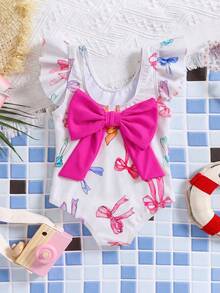 LMoss Kids Bộ đồ bơi liền thân xếp nếp in hình bướm cho bé gái - Nhiều màu - Xem 7
