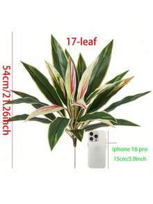 1/2 株大型紫色波士顿蕨人造植物，有 12/17 片叶子，雨林主题，适用于婚礼、派对、庭院、酒店、摄影和生日礼物，是圣诞节、万圣节、感恩节、新年和情人节的绝佳装饰品。 - white&Green&Red - 查看 5