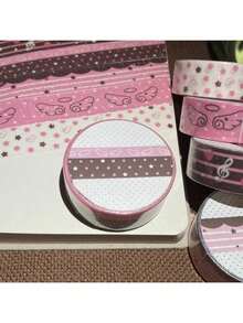 1 cuộn băng dính Washi lấp lánh hình dâu tây và ca cao nóng, chất liệu dễ thương cho sổ tay, băng dính Washi phong cách retro. - Nhiều màu - Xem 8