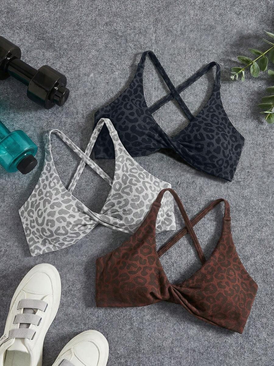 Velisys 无缝瑜伽运动文胸/前部扭纹设计/适合运动和日常穿着 - 彩色 - 查看 1