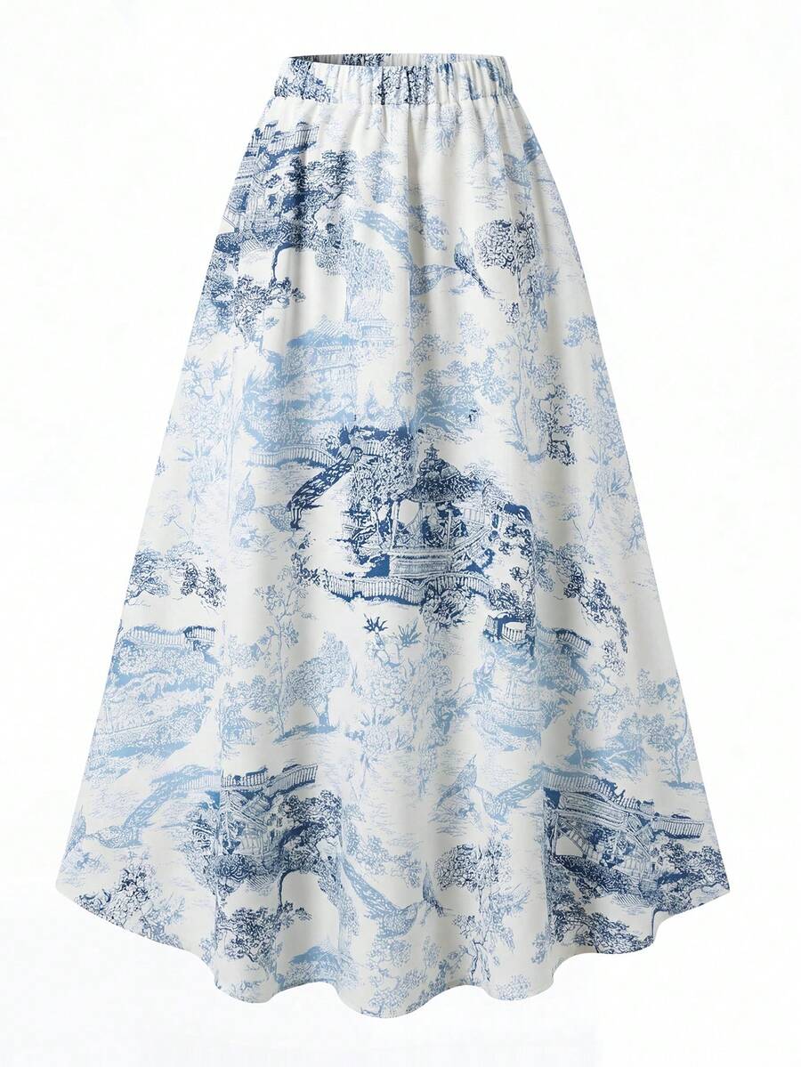 GlowEve Women's Printed A-Line Skirt, Elegant For Vacation, Daily Wear And Commuting - Multicolor - View 1