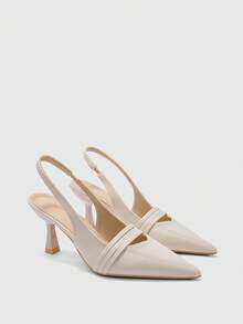 CUCCOO BIZCHIC Tacones de punta para mujer, tacones altos versátiles para ir al trabajo y uso diario - Albaricoque - Ver 5