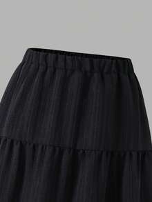 宝宝的优雅之选：女童白色梭织皱褶面料裙，独特的质感，精致的细节，褶皱的流畅性，展现甜美优雅，外出必备。 - 黑色 - 查看 3