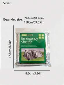 Bộ lều trú ẩn khẩn cấp dành cho hai người, bao gồm lều hình ống bằng màng polyester, túi ngủ, chăn giữ nhiệt SOS chống thấm nước ngoài trời, có thể tái sử dụng. - Nhiều màu - Xem 3