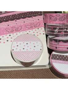 1 cuộn băng dính Washi lấp lánh hình dâu tây và ca cao nóng, chất liệu dễ thương cho sổ tay, băng dính Washi phong cách retro. - Nhiều màu - Xem 6