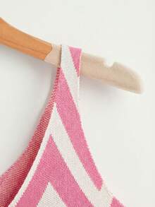 Comfortcana Women's Summer Vacation Zigzag Pattern V-Neck Knit Top - Multicolor - View 3