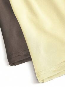 Sweetra Bộ 2 áo thun cổ lệch dáng ôm, kiểu dáng thường ngày đa năng, thích hợp cho mùa xuân/hè. - Nhiều màu - Xem 6