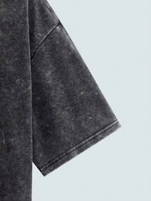 Modcrash Hemo 男士街头赛车图案T恤，略带弹力做旧效果棉混纺黑色圆领短袖T恤，休闲日常穿着 - 黑色 - 查看 5