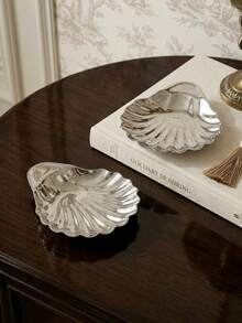 Cirelle Exquisite Shell-Shaped Tableware: Perfect For Seasonings, Cheese And Platters, Small Snacks, Parties, Home Decoration, Kitchen Organization, Beautiful Tableware, An Essential Item For Hosting Parties, And A Must-Have For Luxurious Dining - Silver - View 2