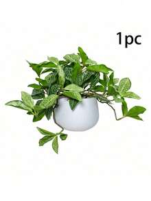 1/2 chậu cây leo giả nhiều màu sắc - Trang trí tự làm | Cao khoảng 20cm (bao gồm cả chậu tròn màu trắng) | Hoàn hảo để trang trí bệ cửa sổ, kệ trong phòng khách, bàn làm việc, bàn đầu giường, giữ được vẻ tự nhiên mà không cần chăm sóc - màu xanh lá - Xem 13