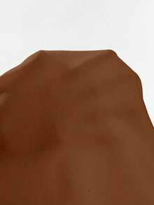 EMERY ROSE Women's Solid Color V-Neck Batwing Sleeve Loose Blouse - Coffee Brown - View 3