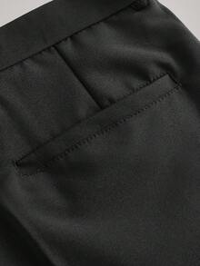 Officeau 情人節男士斜口袋純色西裝褲 - 黑色 - 查看 5