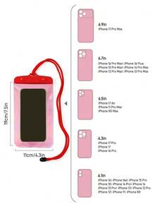 Strawberry Shortcake X SHEIN 1款卡通图案印花防水触屏透明水上运动手机包，适用于漂流、沙滩、游泳、划船、皮划艇、徒步旅行，保护手机、相机、现金、护照、文件免受水、沙子、雪、灰尘的侵害。草莓、甜美、田园风情。 - 粉色 - 查看 8
