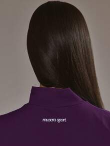 Musera Sport 下摆拉链无缝BBL夹克套装上衣（仅限板式网球冬季运动服，适合健身房锻炼） - 紫色 - 查看 6