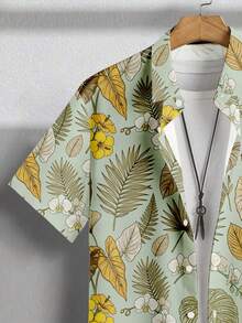 VIVINTIMO Áo sơ mi nam in họa tiết hoa, thích hợp cho hẹn hò, kỳ nghỉ ở Hawaii, hoặc mặc thường ngày. - Nhiều màu - Xem 4