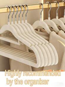 5/10/20/40/60/100个装 绒面衣架 防滑无痕 防肩部碰撞 加厚塑料材质 结实耐用 适用于家居衣物收纳 成人衣架 适用于西装、外套、连衣裙、牛仔裤、靴子等收纳 - 彩色 - 查看 6