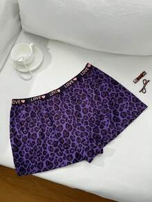 Bare Chapter Valentine's Day Plus Size Charming Heart Love Belt Design Panties - Purple - View 2